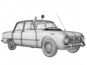 Alfa Romeo Giulia Nuova Super 1600 Carabinieri 1967 3D Model
