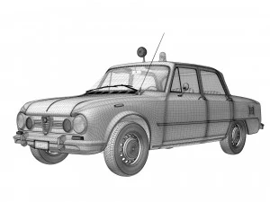 Alfa Romeo Giulia Nuova Super 1600 Carabinieri 1967 3D Model