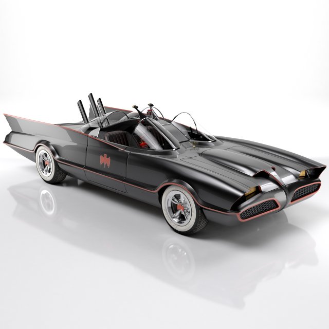Batmobile 1966 3D Модель .c4d .max .obj .3ds .fbx .stl .blend 