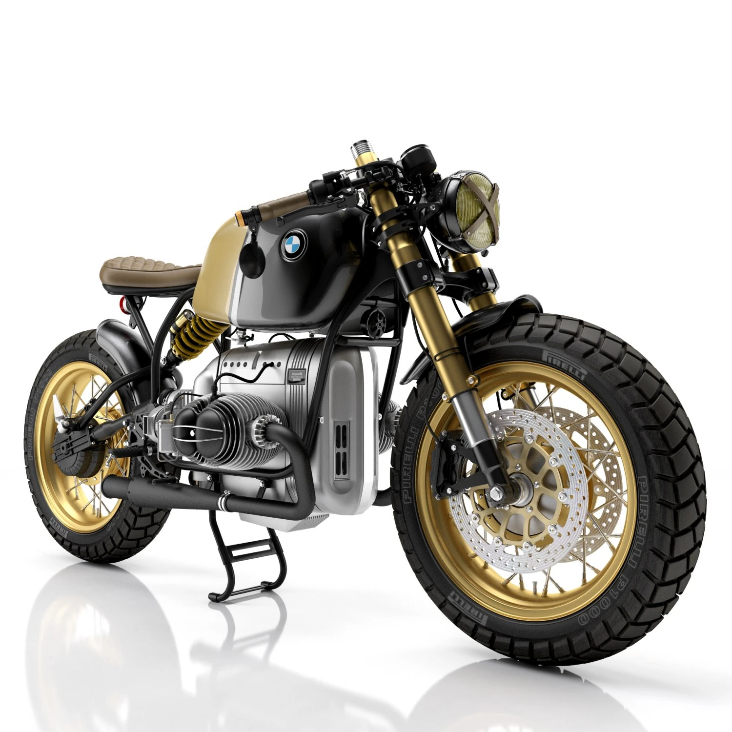 Cafe Racer R80 Motorcycle 3D Model .c4d .max .obj .3ds .fbx .stl .blend 