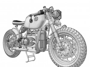 Cafe Racer R80 Motorcycle 3D Model