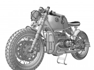 Cafe Racer R80 Motorcycle 3D Model