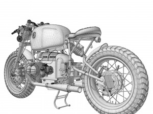 Cafe Racer R80 Motorcycle 3D Model
