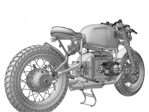 Cafe Racer R80 Motorcycle 3D Model