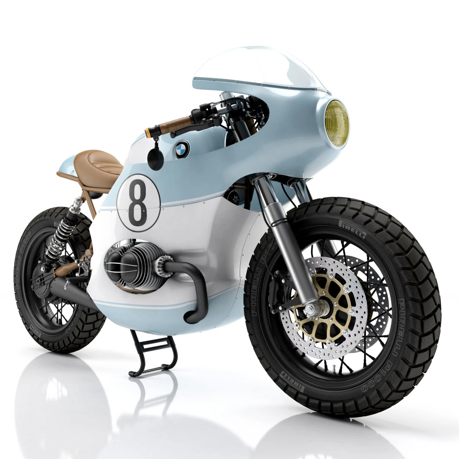 Cafe Racer R80 Motocicleta Modelo 3D .c4d .max .obj .3ds .fbx .stl .blend 