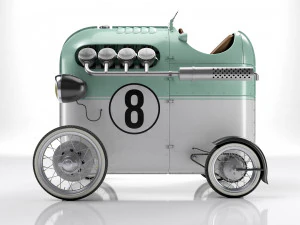 Steampunk Race Car 3D Model