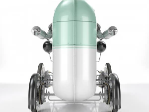Steampunk Race Car 3D Model