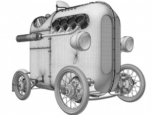 Steampunk Race Car 3D Модель