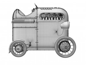 Steampunk Race Car 3D Модель