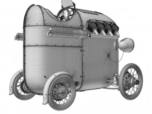Steampunk Race Car 3D Model