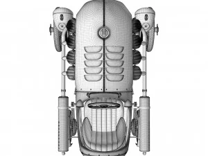 Steampunk Race Car 3D Model