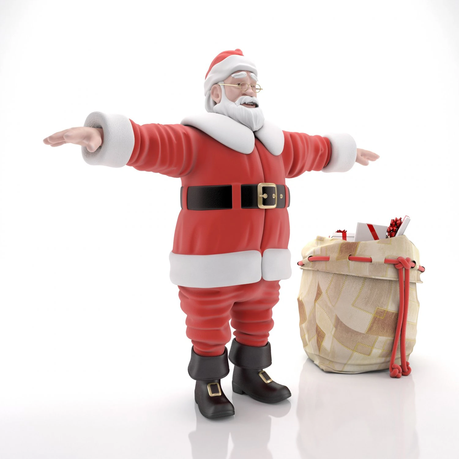 Pap&aacute; Noel Modelo 3D .c4d .max .obj .3ds .fbx .stl .blend 