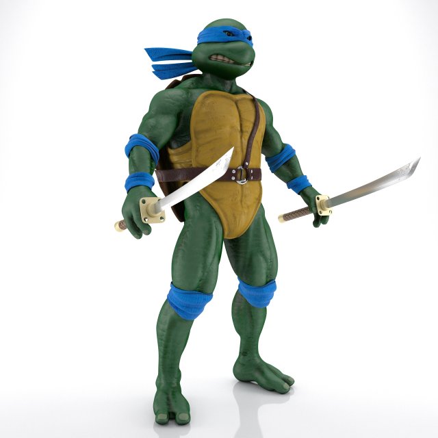 TMNT Ninja Turtles Leonardo 3D Model .c4d .max .obj .3ds .fbx .stl .blend 