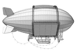 广告齐柏林飞艇 3D 模型