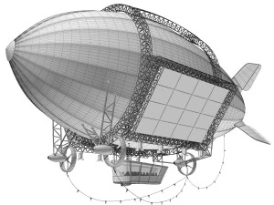 广告齐柏林飞艇 3D 模型