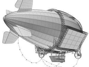 广告齐柏林飞艇 3D 模型