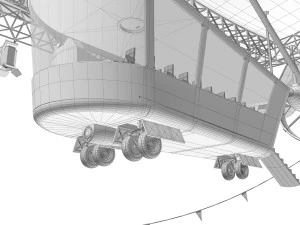 广告齐柏林飞艇 3D 模型