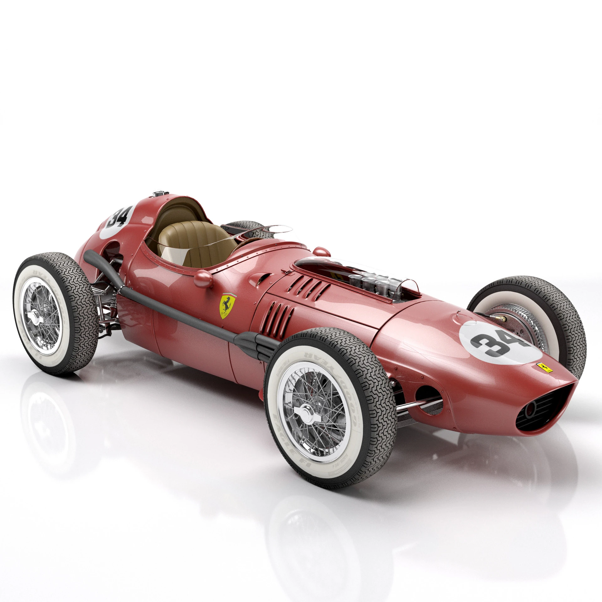 Ferrari Dino F1 1958 3D Model .c4d .max .obj .3ds .fbx .stl .blend 