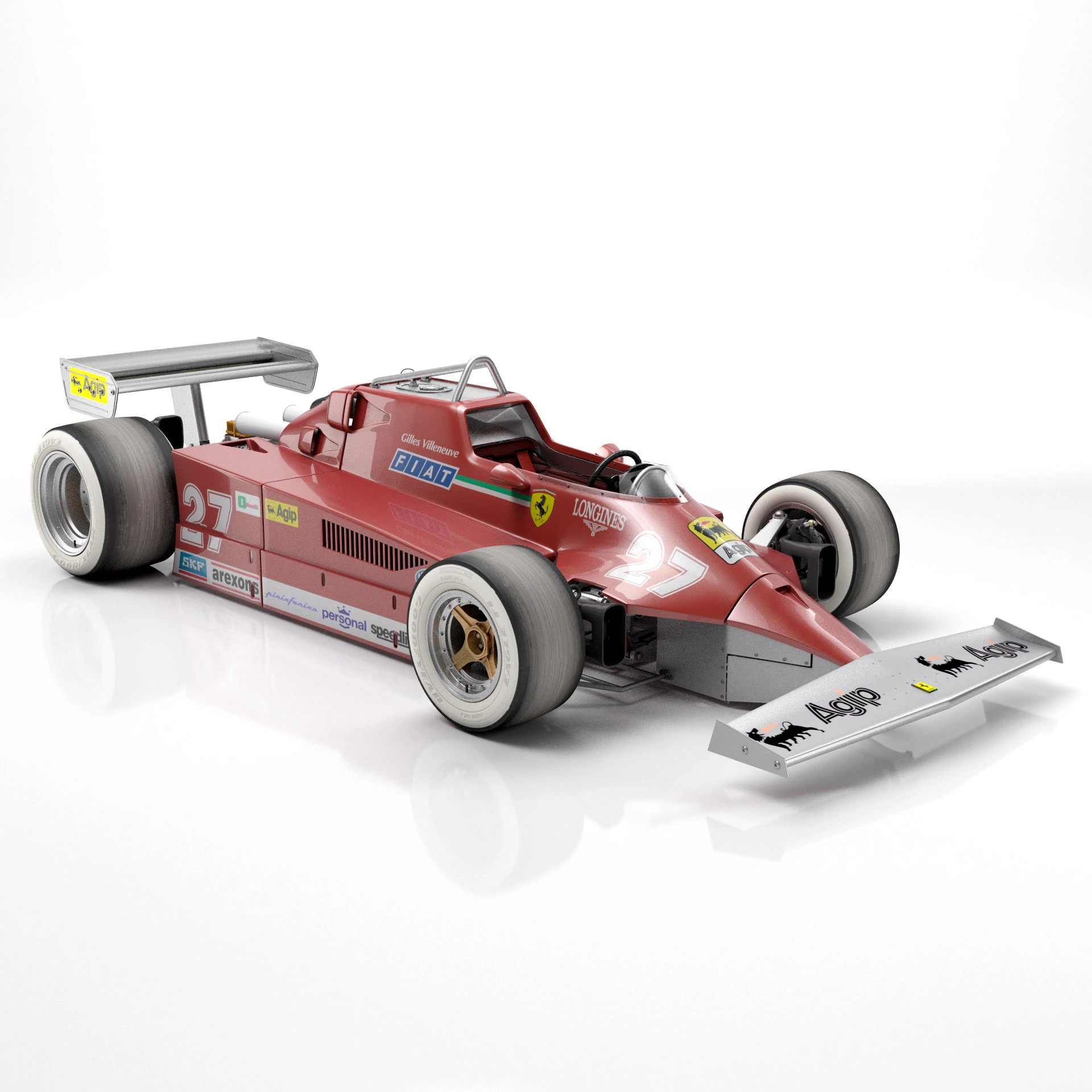 Ferrari F1 126 CK 1980 3D Model .c4d .max .obj .3ds .fbx .stl .blend 