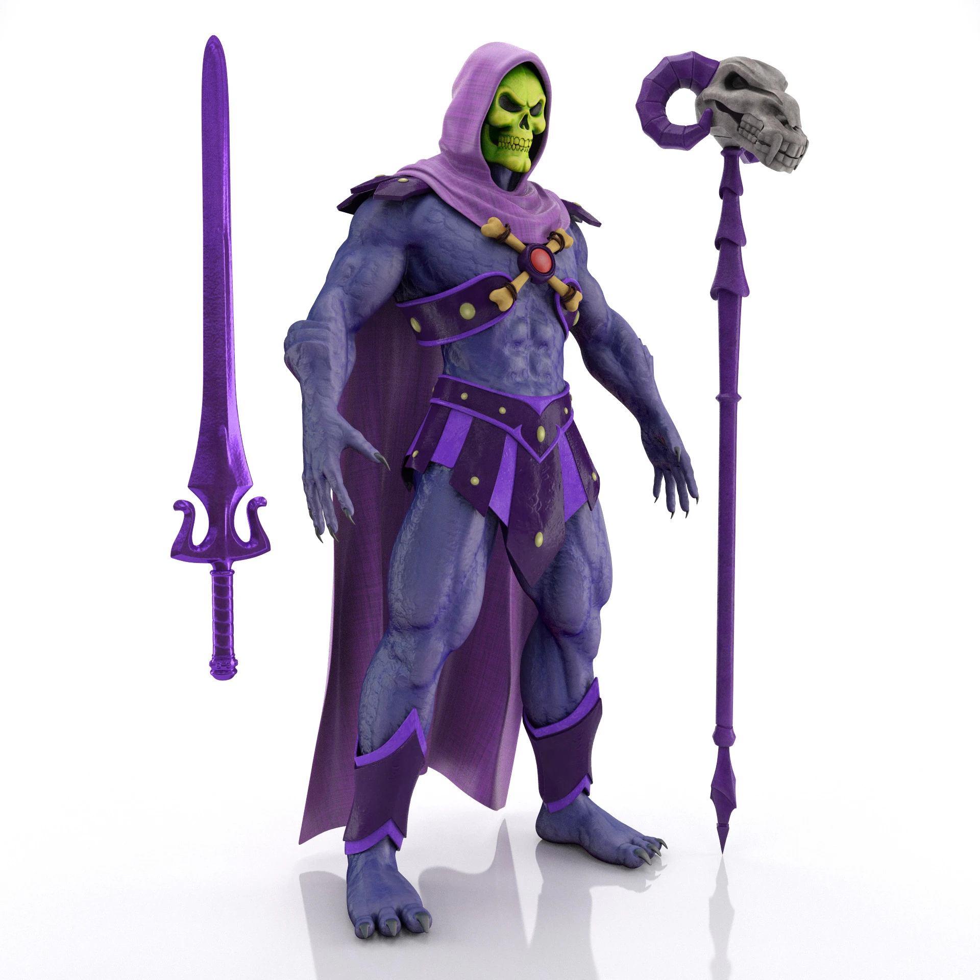 Ma&icirc;tres de l'Univers Skeletor Modèle 3D .c4d .max .obj .3ds .fbx .stl .blend 
