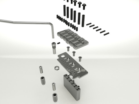 Wilkinson Tremolo Guitar Bridge 3D Model