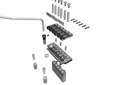 Wilkinson Tremolo Guitar Bridge 3D Model