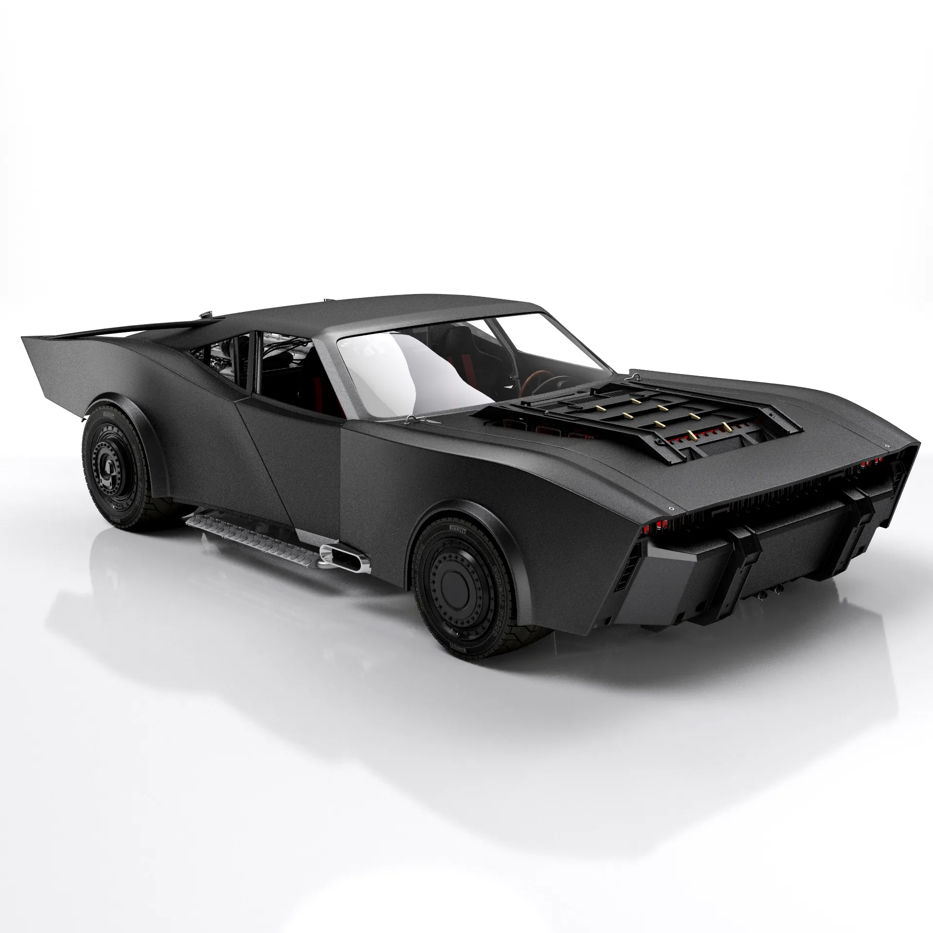 Batmobile The Batman 2022 3D Model .c4d .max .obj .3ds .fbx .stl .blend 