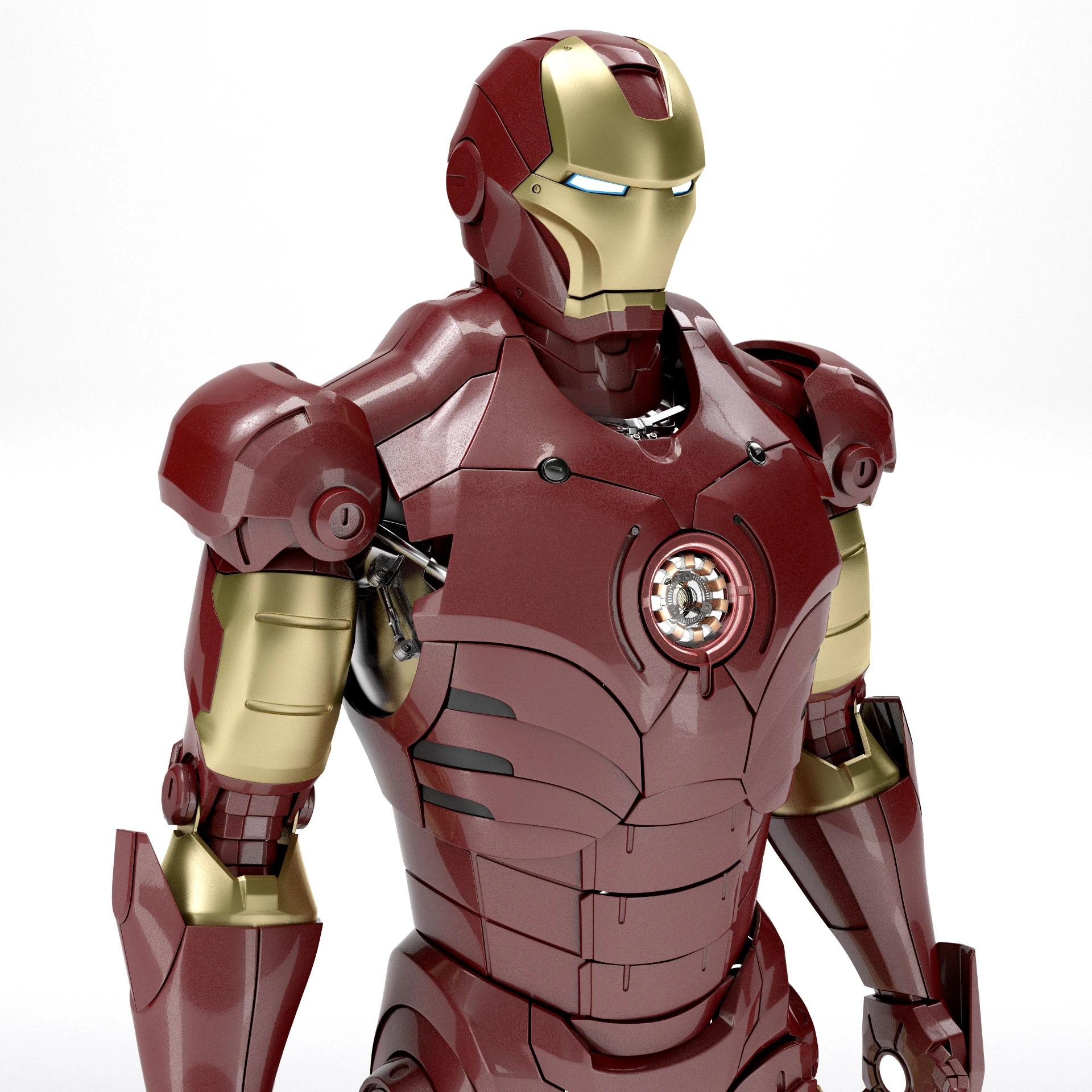 Iron Man Armor Mark III 3D Model .c4d .max .obj .3ds .fbx .stl .blend