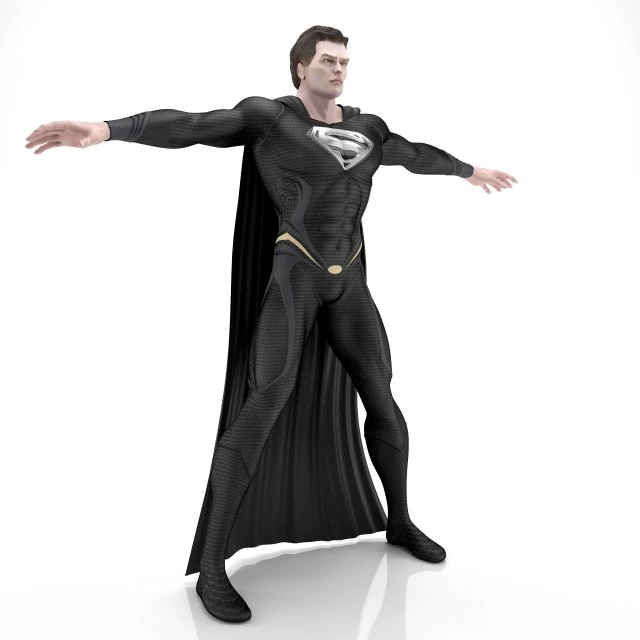 Man van staal Superman donker 3D Model .c4d .max .obj .3ds .fbx .stl .blend 