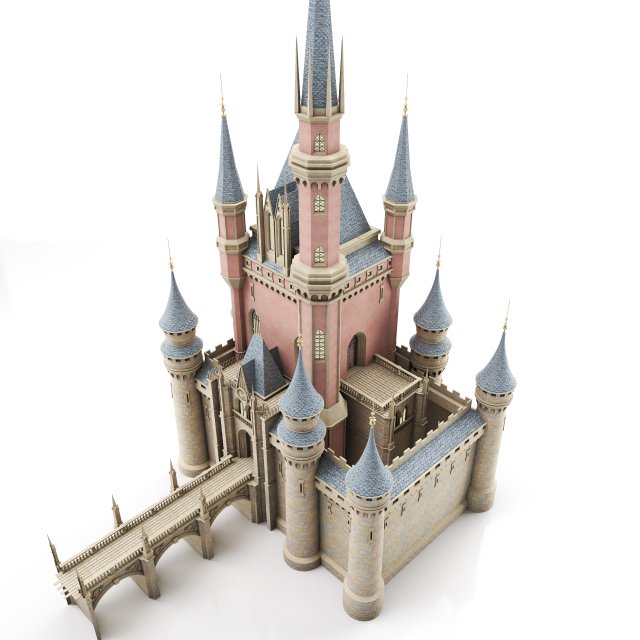 Fantasy castle 3D Model .c4d .max .obj .3ds .fbx .stl .blend 