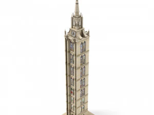 Old clock gothic tower 3D Model