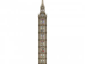 Old clock gothic tower 3D Model