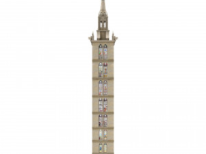 Old clock gothic tower Modello 3D