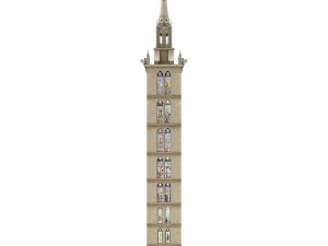 Old clock gothic tower 3D Model