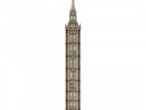 Old clock gothic tower 3D Model