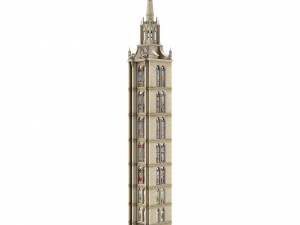 Old clock gothic tower Modello 3D
