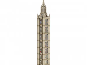 Old clock gothic tower 3D Model