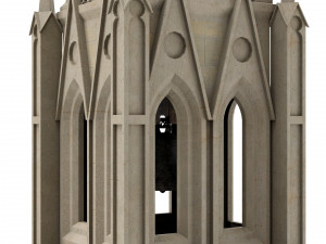 Old clock gothic tower Modello 3D