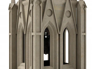 Old clock gothic tower 3D Model
