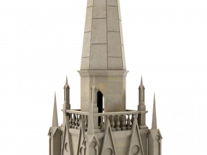 Old clock gothic tower Modello 3D