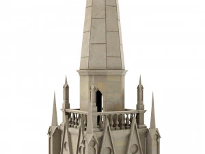 Old clock gothic tower 3D Model