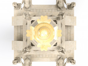 Old clock gothic tower Modello 3D