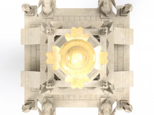 Old clock gothic tower 3D Model