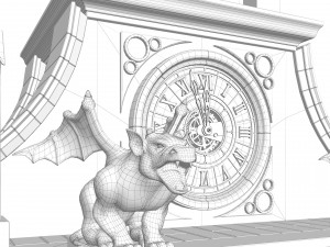 Old clock gothic tower Modello 3D