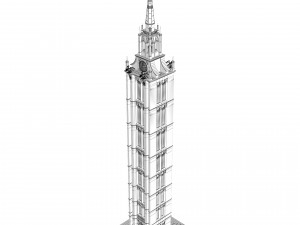 Old clock gothic tower Modello 3D