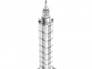 Old clock gothic tower 3D Model