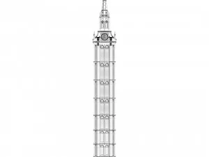 Old clock gothic tower 3D Model