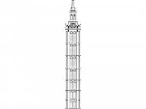 Old clock gothic tower 3D Model