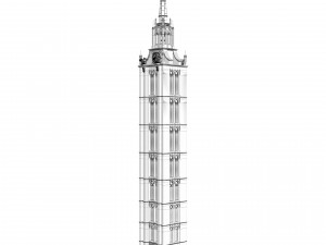 Old clock gothic tower Modello 3D