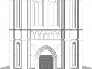 Old clock gothic tower Modello 3D